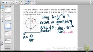 Arc length Sector Area linear and Angular Speed [upl. by Edea63]