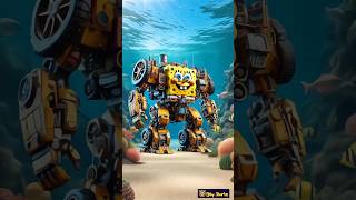 Robot Spongebob 👉 Trex transformation transformers superhero shorts viralshorts [upl. by Niajneb]