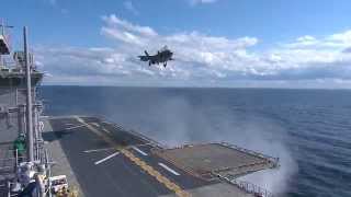 F 35B 1st Landing on USS WASP [upl. by Aerdnua614]