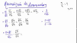 Racionalizando denominadores de frações [upl. by Lydie]