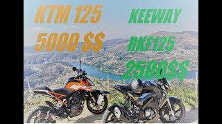 KTM DUKE 125 cc 5000 VS KEEWAY RKF 125 cc 2500 QUAL MOTO COMPRAVAS [upl. by Petronia]