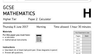 AQA June 2017 Higher GCSE Maths Paper 2 Walkthrough Part 1 [upl. by Philoo]