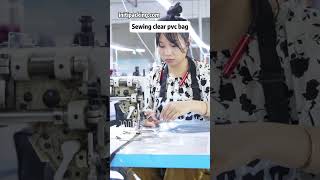 Sewing clear PVC bag custombag bagfactory sewingbag initipacking [upl. by Klehm]