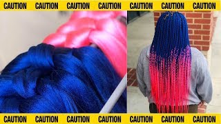 TUCK METHOD Pink amp Blue CUSTOM OMBRE BOX BRAIDS  Rashelle Slaughters [upl. by Paule]