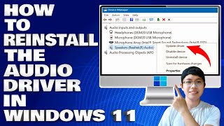 How To Reinstall The Audio Driver in Windows 1011 Guide [upl. by Atiuqan]