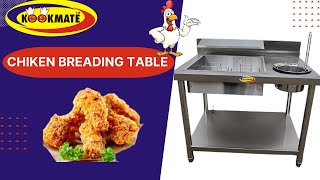 Chicken Frying Breading Table stainless steel manufacturers  Fried chicken flour marinating table [upl. by Ilyak]