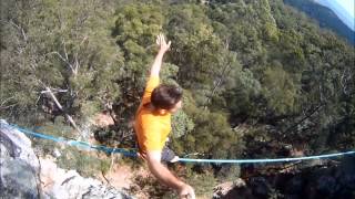 Highlining with a Pole Mounted GoPro [upl. by Nilhsa]