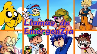 Llamao de emergencia fnf pero los cantan varios personajesyoutubers [upl. by Karleen768]