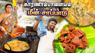 காவிரி கரையில் உயிரோடு மீன் பிடித்து மீன் குழம்பு வறுவல் தரும் கடை 🐟 Karanampalayam Dam Fish Meals [upl. by Ruthanne]