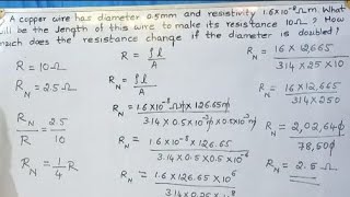 A Copper wire has diameter 05mm and resistivity [upl. by Renat]