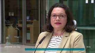 Andrea Nahles zur Krise innerhalb der Union am 180618 [upl. by Desireah]