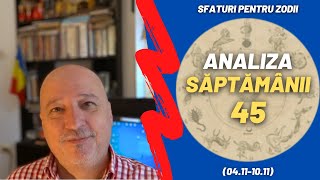 Saptamana 45  Sfaturi pentru zodii  Psihonumerologie [upl. by Hanforrd]