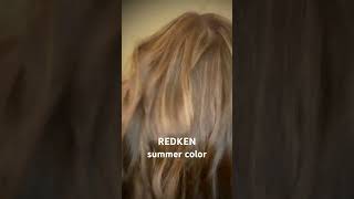 REDKEN Summer Color honey blonde highlights on dark brown hair [upl. by Lednam582]