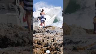 Cobia taking on a very rough inlet with 46 ft waves  Boca Inlet saltlife boating waves summer [upl. by Attennyl]