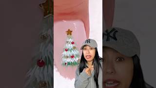 Usa esta técnica para hacer un árbol navideño en uñas 🎄uñasnavideñas [upl. by Pryor]