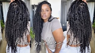 Updated Boho Faux Locs using human hair and synthetic hair [upl. by Hafeetal648]