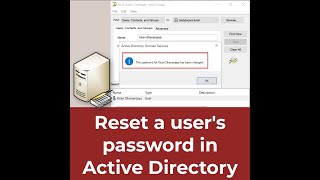 Reset a users password in Active Directory GUI [upl. by Cirred775]