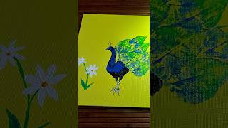 Canva Painting Peacock  Flowers  canvas peacock flowers art canvaart acrylic painting [upl. by Kailey]