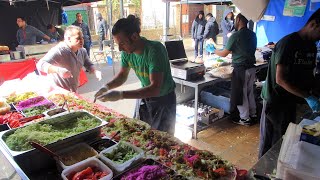 Is this the Worlds FASTEST Falafel Wrap Maker quoti Falafelquot Street Food stall Goulston St Mkt London [upl. by Arimas669]