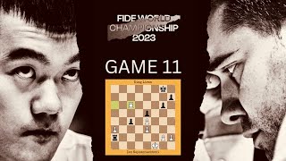 Game 11  Ian Nepomniachtchi vs Ding Liren  World Championship Match 2023 chess chess2023 [upl. by Rabelais]