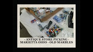 Antique Store Picking  Marietta Ohio  Vintage Marbles  Toys  Bottles  Shopping  Antiques [upl. by Olim]