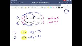 Math 10c systems Lesson 3  Elimination [upl. by Ibot]