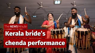 Kerala bride stuns with chenda performance during wedding [upl. by Early]