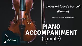 Liebesleid Loves Sorrow Kreisler  Piano Accompaniment sample [upl. by Eerrahs]