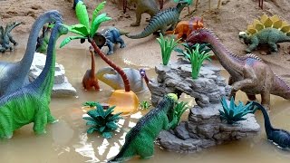 Dino Volcano Swamp Fun Dinosaurs Toys For Kids Video [upl. by Adlitam]