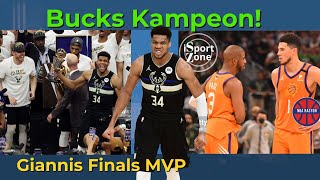 Milwaukee Bucks Kampeon ng NBA Giannis Nag Halimaw para sa unang Finals MVP Award [upl. by Dougall]