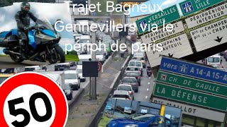 Trajet Bagneux Gennevillers via le périph parisien en voiture [upl. by Lledyl]