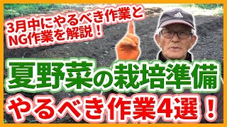 家庭菜園や農園の夏野菜栽培でやるべき栽培準備４選！3月中にやるべき重要作業とNG作業を徹底解説！【農家直伝】 [upl. by Enelcaj]