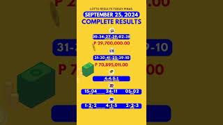 Lotto Result September 25 2024 9PM Draw  COMPLETE LOTTO RESULTS PCSO pcsolottoresulttoday [upl. by Nanice]