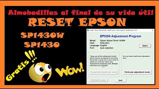 🟡 Reset Epson SP1430W y SP1430  😲 Gratis  2024 [upl. by Vachill]