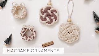 DIY MACRAME ORNAMENTS  EASY MACRAME CHRISTMAS ORNAMENTS [upl. by Selim600]