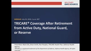 TRICARE Coverage Options After Retirement [upl. by Nospmas]