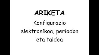 ARIKETA KONFIGURAZIO ELEKTRONIKOA [upl. by Wolfson]