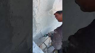 Crushing cement plaster shorts shortsfeed skills construction [upl. by Holmann]