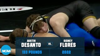 Austin DeSanto vs Sidney Flores 2022 First Round NCAA Wrestling Championship 133 lb [upl. by Modestine334]