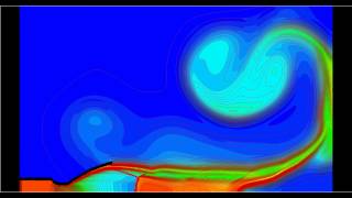 Simulation of interaction overexpanded supersonic jet with the wall [upl. by Dygall]