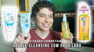 RESENHA HADA LABO GOKUJYUN CLEANSING OIL E FACE WASH  COMO FAZER O DOUBLE CLEANSING COM A MARCA [upl. by Michelsen]