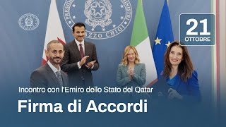 Firma di Accordi tra Italia e Qatar [upl. by Arin]