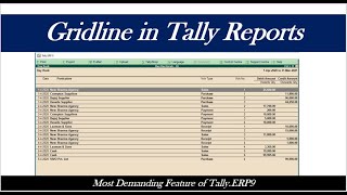 Grid Lines in Tally Reports [upl. by Siramaj102]