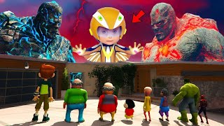 GTA 5 Vir The Robot 🤖 Boy Vs Motu Patlu Vs lava God amp Little Singham Fight In GTA 5 With Shinchan [upl. by Aonehc]