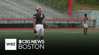 Brockton football player leads on and off the field as he works toward winning season [upl. by Julian]