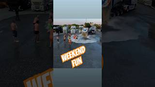 Weekend Parking Lot Fun trucking lkw camion smile forfun job hgv bigrig [upl. by Althea203]