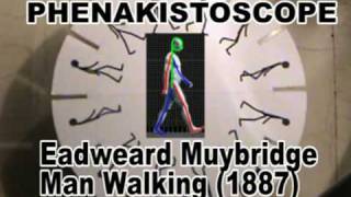 phenakistoscope Muybridge Man walking 1887 [upl. by Ecirtaed]