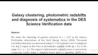 Galaxy clustering photometric redshifts and diagnosis of systematics in the DES Science Verificatio [upl. by Anim911]