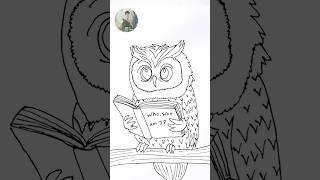 Draw an owl easy reading a book artshorts owllovers owldrawing coloringwithanneviolet owlart [upl. by Julissa461]