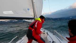 J 70  Genacker Action  Speed 20 Knots  Lake of Constance  Bodensee  Sailing [upl. by Nelleoj]